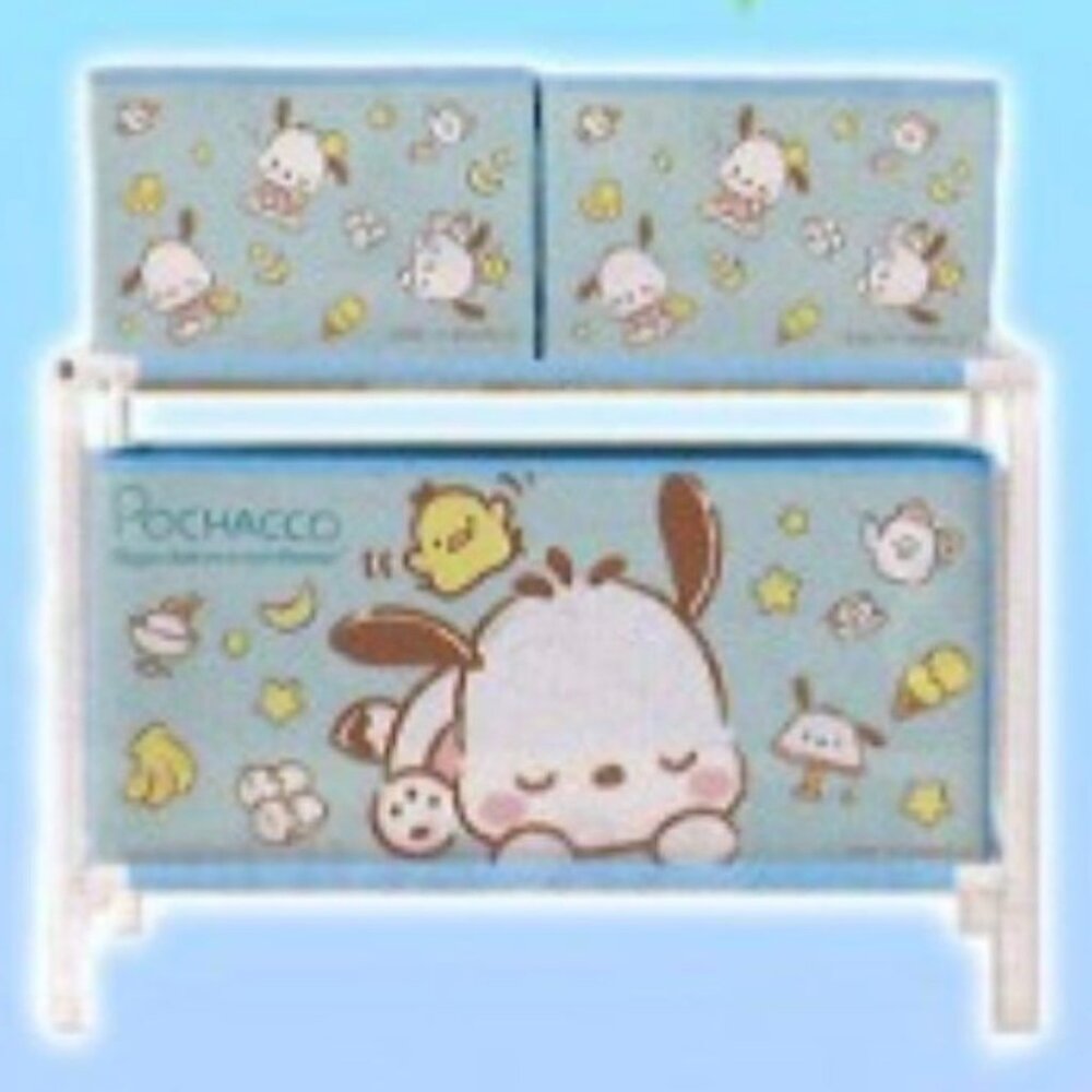 New Sanrio Pochacco 2-Tier Shelf Toreba Japan 50x42x27 cm